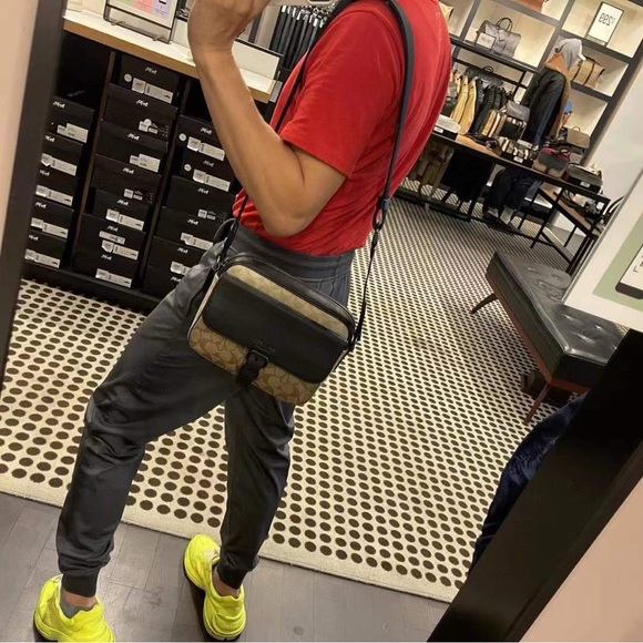 Coach Hudson Crossbody In Blocked Signature Canvas - Picture 6 of 6